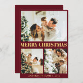 Classic 1 Fototypografie Vrolijk Kerstfeest Feestdagenkaart (Voorkant / Achterkant)