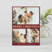 Classic 1 Fototypografie Vrolijk Kerstfeest Feestdagenkaart (Staand voorkant)