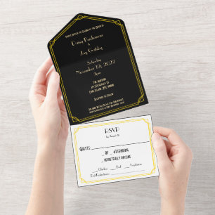 Classic 20's / Gatsby / Art Deco All In One Uitnodiging