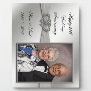 Classic 25th Wedding Jubileum Foto Plaque Fotoplaat