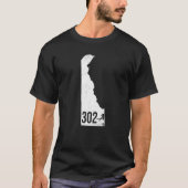 Classic 302 Delaware Pride Outline State Area Code T-shirt (Voorkant)