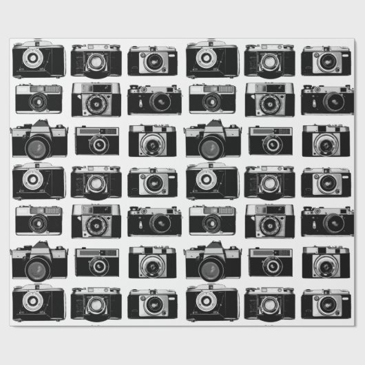 CLASSIC 35 mm FOTO FILM CAMERAS PATROON Cadeaupapier (Vlak)