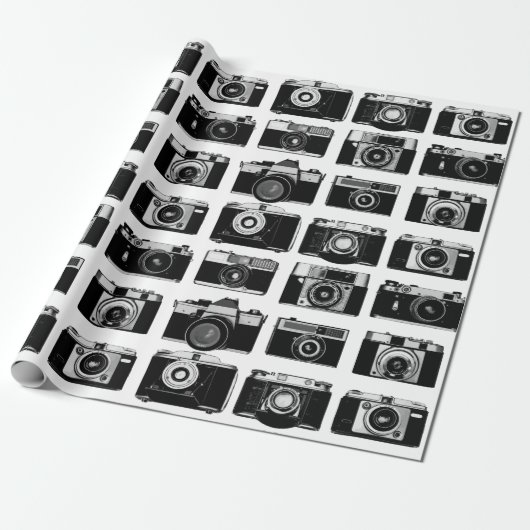 CLASSIC 35 mm FOTO FILM CAMERAS PATROON Cadeaupapier (Uitgerold)