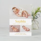 Classic 3 Aankondiging geboorte foto-collage (Staand Voorkant)