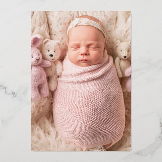Classic 3 Aankondiging geboorte foto-collage (Achterkant)
