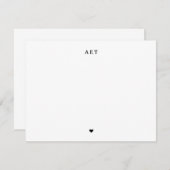 Classic 3 Initial Monogram with A Little Heart Notitiekaartje (Voorkant / Achterkant)