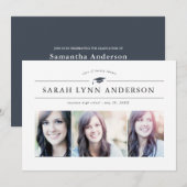 Classic 3 Uitnodiging voor fotoafstudeerfeest (Voorkant / Achterkant)