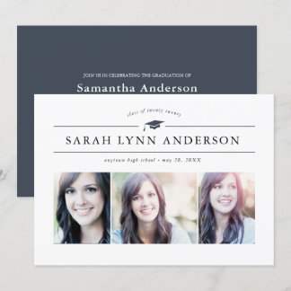 Classic 3 Uitnodiging voor fotoafstudeerfeest