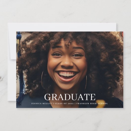 Classic 4 Fototypografie Afstuderen aankondiging (Voorkant)