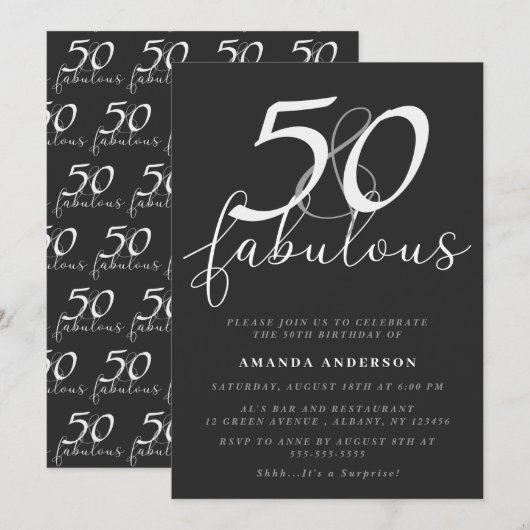 Classic 50 & Fabulous 50ste verjaardagsfeestje Kaart (Voorkant / Achterkant)