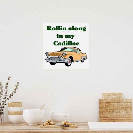Classic 50's Cadillac Poster (Keuken)