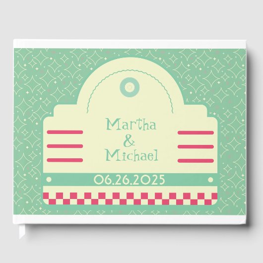 Classic 50s Diner Graphic Wedding Guest Book Gastenboek (Voorkant)