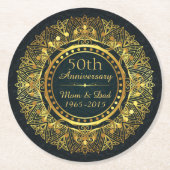 Classic 50ste bruiloft Jubileum Ronde Kartonnen Onderzetter (Voorkant)