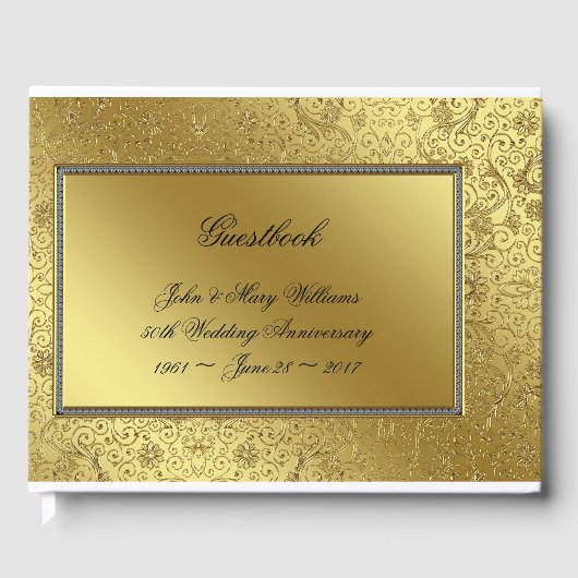 Classic 50th Wedding Jubileum Guestbook Gastenboek (Voorkant)