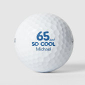 Classic 65th Birthday Gift - 60 and So Cool Blue Golfballen (Voorkant)