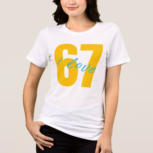 Classic 67 Meme - I Love SIX Seven Tri-Blend Shirt (Voorkant)