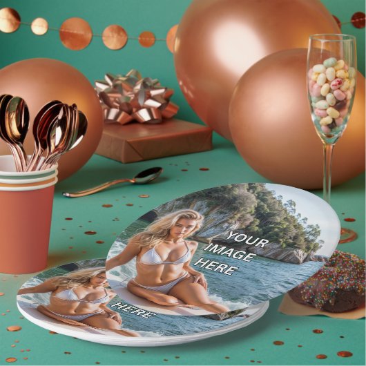 CLASSIC! 🍽️ Aangepaste ronde papieren Bord (Multi)