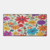 Classic Abstracte Bloemen - Desk Mat (Voorkant)