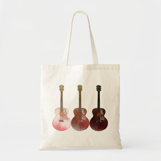 Classic Acoustic Guitars Rustige  Instrument Tote Bag (Voorkant)