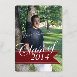 Classic Afstudeerder 2014 Varsity Banner Rood Foto Aankondiging