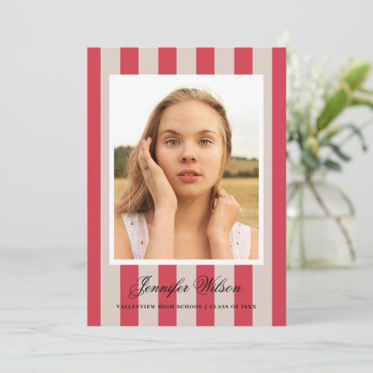 Classic Afstudeerder afstuderen aankondiging (Staand voorkant)