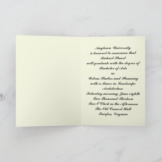 Classic Afstuderen Aankondiging 5x7 Gold Border (Binnen)