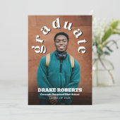 Classic Afstuderen Aankondiging en Uitnodiging voo (Staand voorkant)