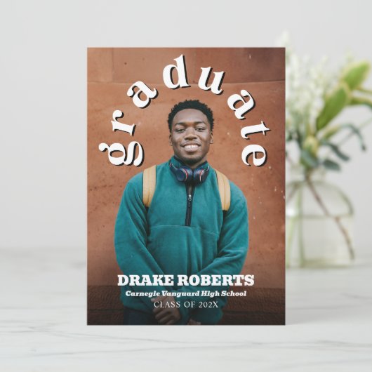 Classic Afstuderen Aankondiging en Uitnodiging voo (Staand voorkant)