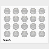 Classic Afstuderen adreslabel (grijs) Ronde Sticker (Vel)