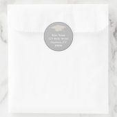 Classic Afstuderen adreslabel (grijs) Ronde Sticker (Tas)