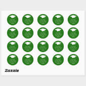 Classic Afstuderen adreslabel (groen) Ronde Sticker (Vel)