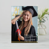 Classic Afstuderen foto Folie Aankondiging (Staand Voorkant)