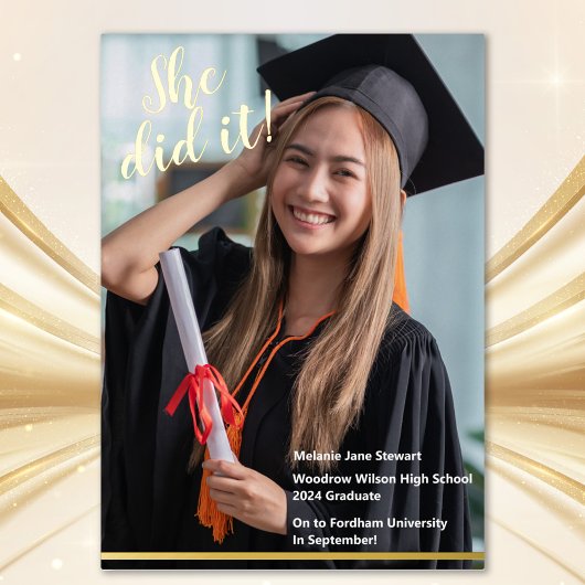 Classic Afstuderen foto Folie Aankondiging