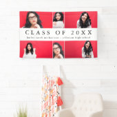 Classic Afstuderen Fotocollage met Naam Zwart Spandoek (Insitu)