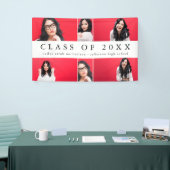 Classic Afstuderen Fotocollage met Naam Zwart Spandoek (Beurs)