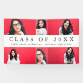 Classic Afstuderen Fotocollage met Naam Zwart Spandoek (Horizontaal)