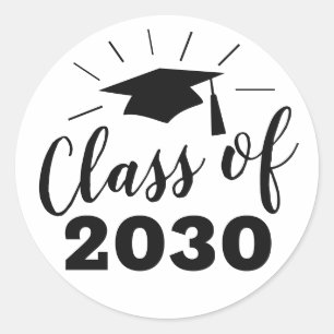 Classic Afstuderen Klasse van het Jaar Party Favor Ronde Sticker