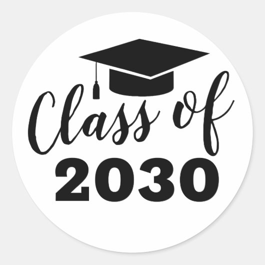 Classic Afstuderen Klasse van het Jaar Party Favor Ronde Sticker (Voorkant)