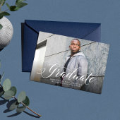 Classic afstuderen script horizontaal marine afstu aankondiging