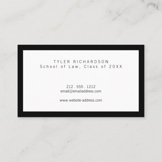 Classic Afstuderen Student Visitekaartje Contactkaartje (Achterkant)