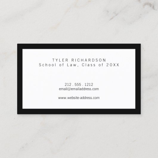 Classic Afstuderen Student Visitekaartje Contactkaartje (Achterkant)