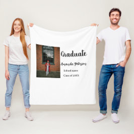 Classic afstuderen Voeg foto toe Naam klasse jaar Fleece Deken