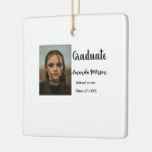 Classic afstuderen Voeg foto toe Naam klasse jaar Keramisch Ornament (Links)