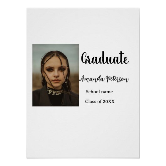 Classic afstuderen Voeg foto toe Naam klasse jaar Perfect Poster (Voorkant)