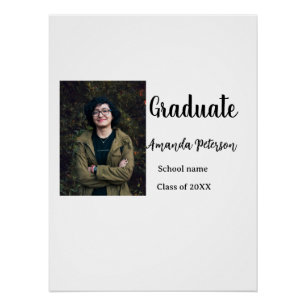 Classic afstuderen Voeg foto toe Naam klasse jaar Perfect Poster