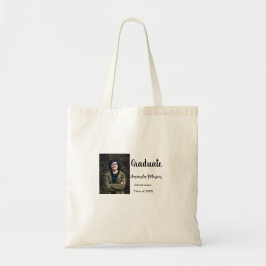 Classic afstuderen Voeg foto toe Naam klasse jaar  Tote Bag (Voorkant)