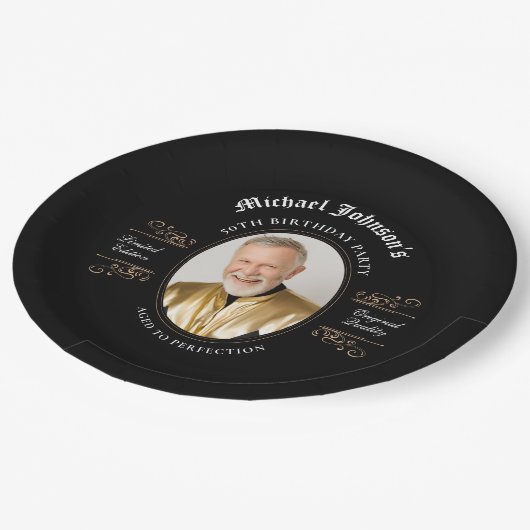 Classic Aged to Perfection 50ste verjaardagsfeestj Papieren Bordje (Gekanteld)