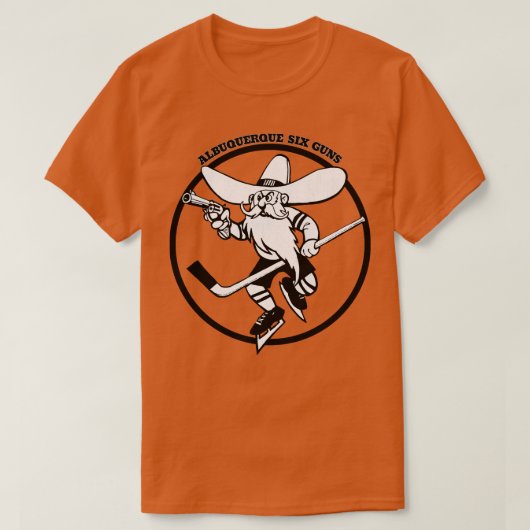 Classic Albuquerque Zes Pistolen Hockey 1973 1 T-shirt (Design voorkant)