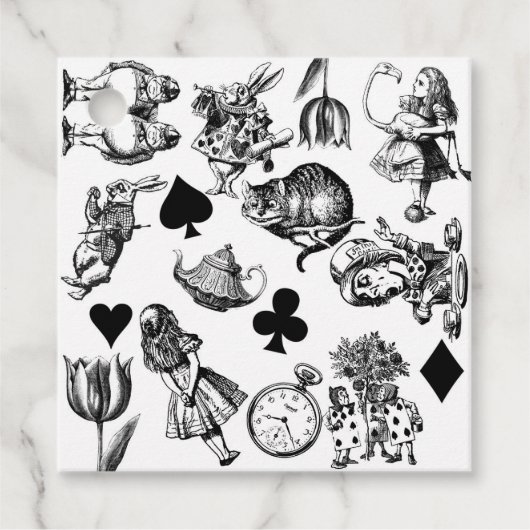Classic Alice in Wonderland Characters: Origineel Bedankjes Labels (Voorkant)