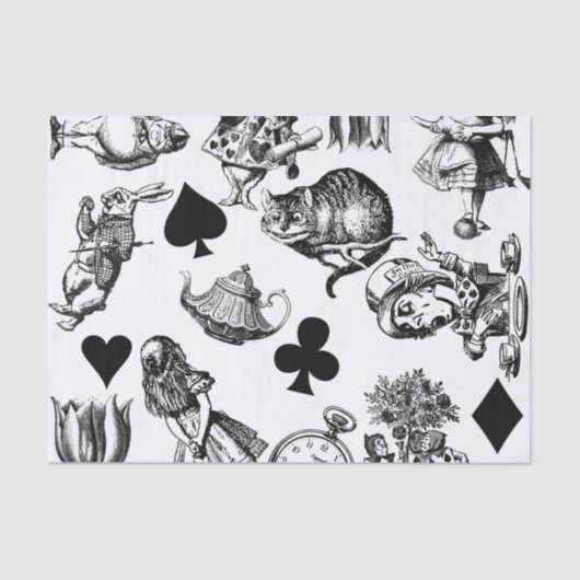 Classic Alice in Wonderland Characters: Origineel Tissuepapier (Voorkant)